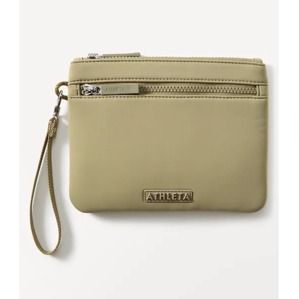 Athleta Khaki Wristlet with Zipper